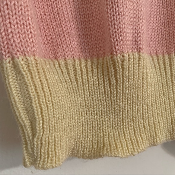 Vintage Avon Fashions Short Sleeve Pastel Striped Women's Sweater - Picture 6 of 7